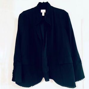 Chico’s Ruffle Trim Blazer Jacket Size 3